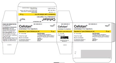 1 gram carton PDP - Cefotan 1g carton